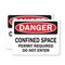 Signmission 10 in H x 14 in W, Plastic, Rectangle, Confined Space Permit Required Do Not Enter OS-2PACK-DS-P-1014-L-19305 - alternate 1